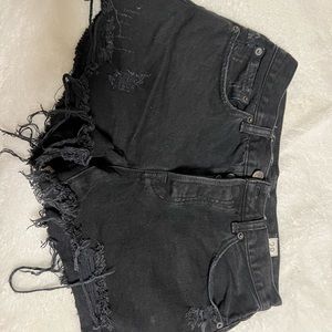 Black jean shorts